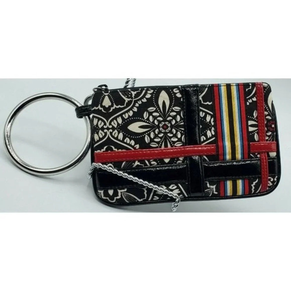 Vera Bradley Bangle Wristlet Black and Red Floral - Picture 3 of 4